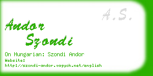 andor szondi business card